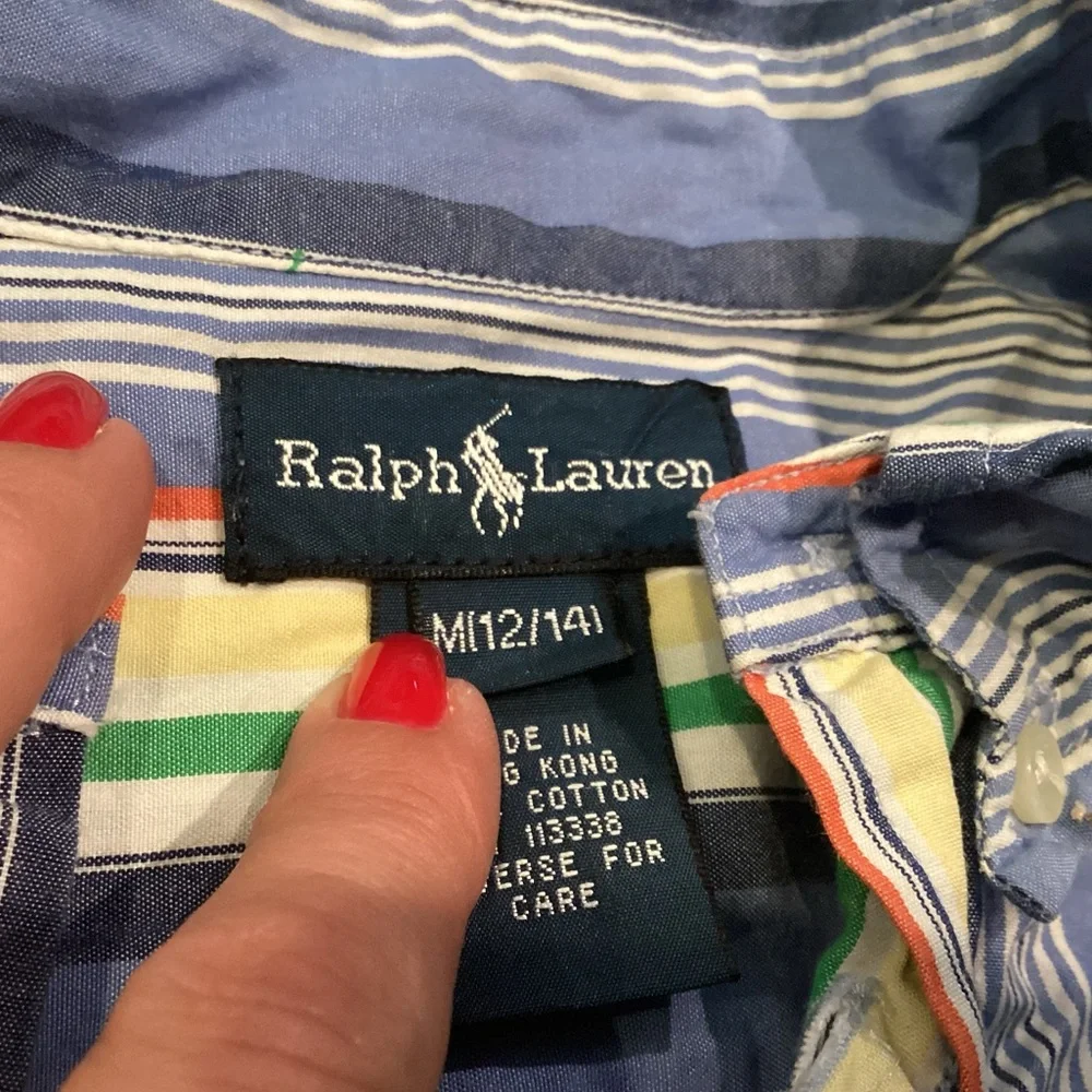 Ralph Lauren Blue Striped Casual Shirt
